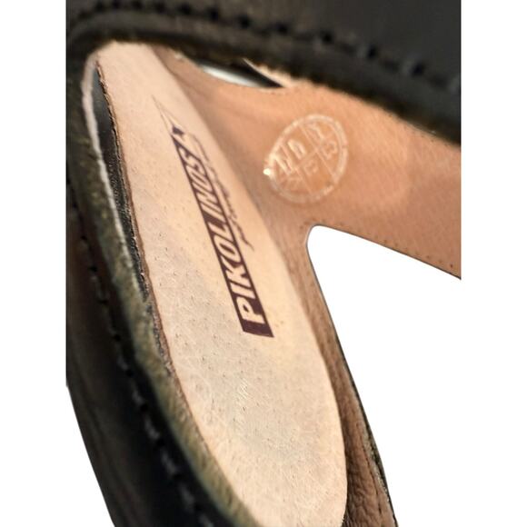 Pikolinos Sandals Women SZ EU 39 US 8.5 Black Leather Strappy Comfort Shoe - Picture 11 of 12